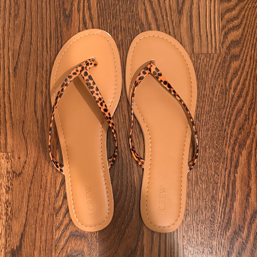 J. Crew Tan and Leopard Sandals